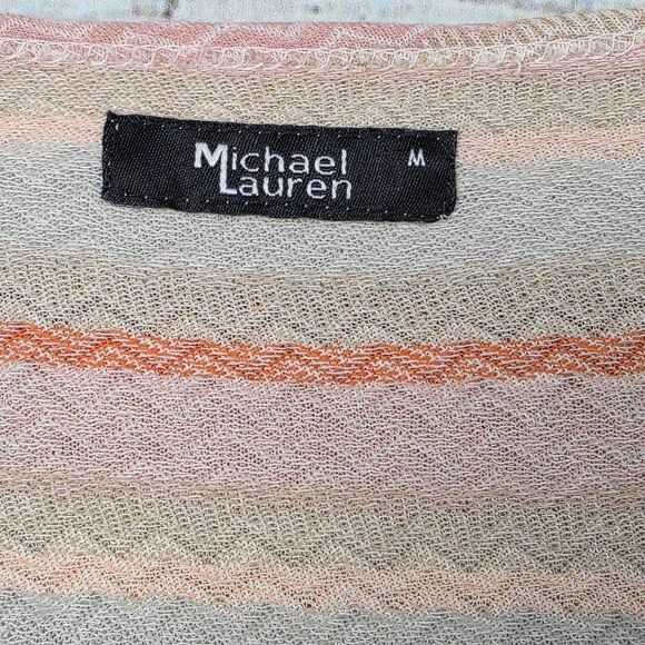 Michael Lauren M Chevron Stripe Button Front Long Sleeve - Picture 5 of 9